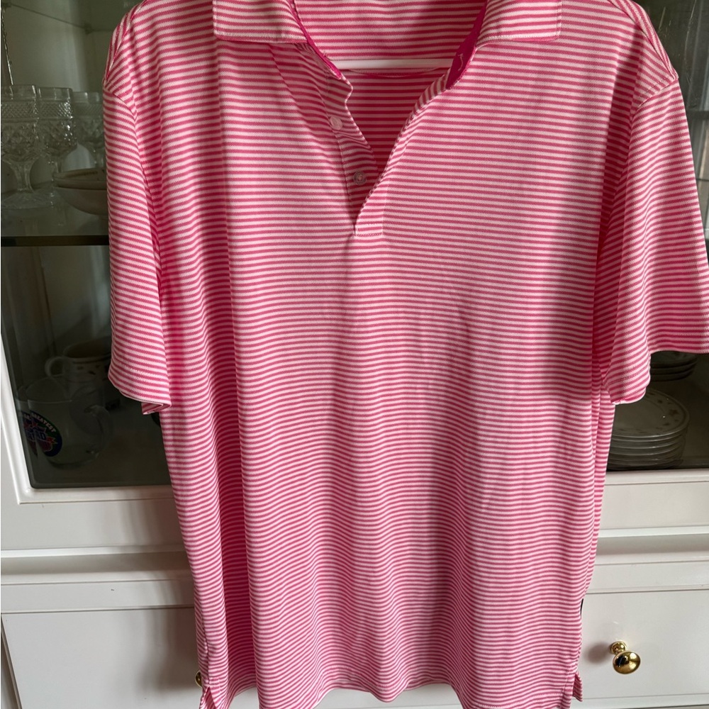 Classic Pink Striped Polo Shirt for Men